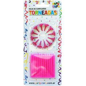 VELAS FINITAS CORTAS EN BLISTER X 24 UNI. MAGENTA (5185)