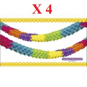 GUIRNALDA PANAL MULTICOLOR X 4 UNI. (2 MTS. c/u) (1481)