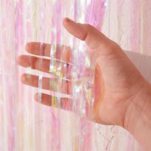 CORTINA PARTY STORE METALIZADA IRIDISCENTE 240 X 90 CM. (1461)