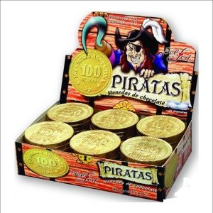 CAJA MONEDAS PIRATAS DE CHOCOLATE "FELFORT" X 60 UNI.