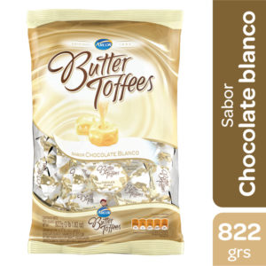 CARAMELOS MASTICABLES BUTTER TOFFEES CHOCOLATE BLANCO X 822G.