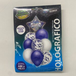 SET 9 GLOBOS PREMIUM HOLOGRAFICO (6249)