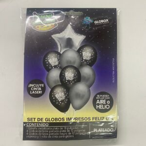 SET 9 GLOBOS IMPRESOS FELIZ DIA (6237)