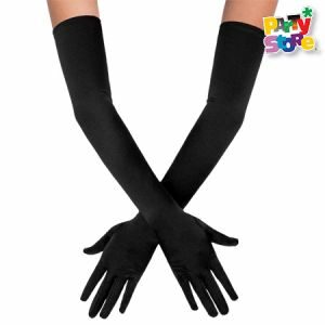 GUANTES DE DAMA NEGRO CHARLESTON 55 CM EL PAR. (6629)