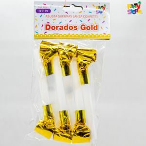 ASUSTA SUEGRA LANZA CONFETTI GOLD X 6 UNI. PARTY STORE (3653)
