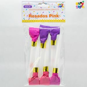 ASUSTA SUEGRA LANZA CONFETTI PINK X 6 UNI. PARTY STORE (3655)