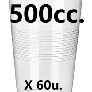 VASOS DESCARTABLES TRASLUCIDO 500CC. X 60 UNI. (1872)