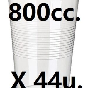 VASOS TRASLUCIDOS DESCARTABLES 800CC. X 44 UNI. (1284)