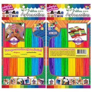 PALITOS de helado multicolor GRANDES x 48u. "PARTY STORE"