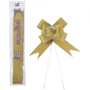 Moño facil gigante con glitter XL x 10 uni. "PARTY STORE"