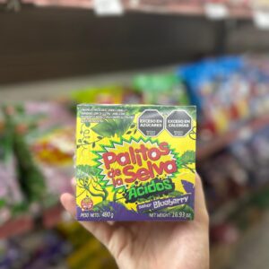 CARAMELOS MASTICABLES PALITOS DE LA SELVA X 480GR. CAJA SABOR BLUEBERRY