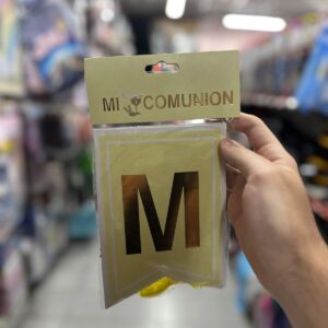 BANDERIN MI COMUNION "GOLD MUNDO"