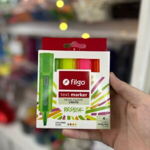 RESALTADORES "FILGO" TEXT MARKER FLUO X 4 UNI.