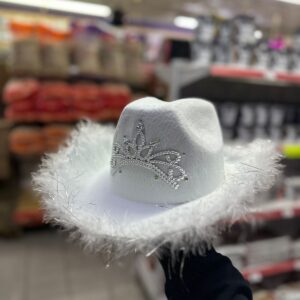GORRO COWBOY BOA/CORONA BLANCO C/LED
