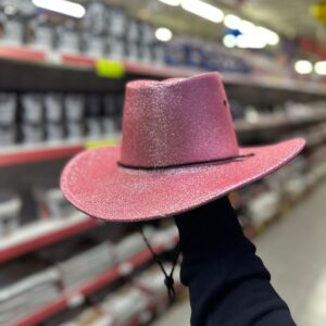 GORRO COWBOY TELA GLITTER ROSA
