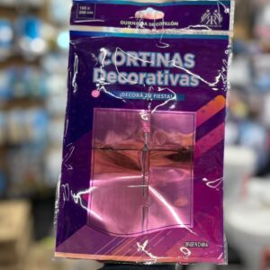 Cortina rectangular rosa