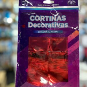 Cortina rectangular roja