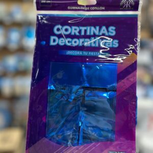 Cortina rectangular azul