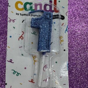 Velas pinche numero celeste con gibre candil