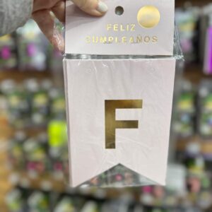 Banderin fc gold mundo rosa pastel (4147)