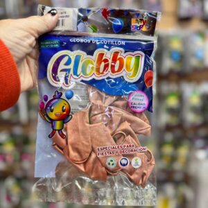 Globby x 12" cromo platino rosa gold x 10 uni. (4263)