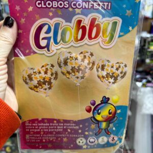 Globby 12" corazon estrella dorado x 6 unid. (4257)