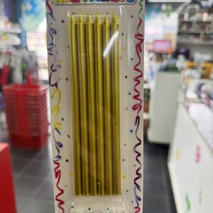 Velas largas x 6 uni. dorado (4277)