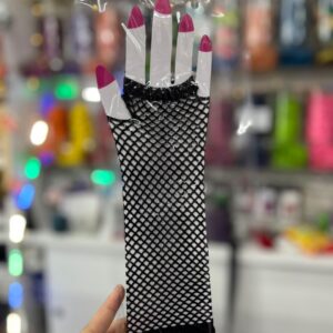 Guantes de red negro largos (4267)