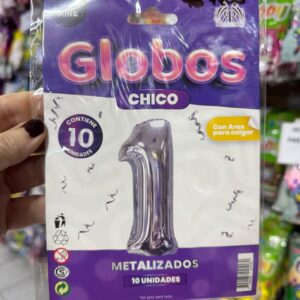 Globo met. chico numero plata (4399/4408)