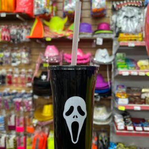 Vaso Halloween con tapa y sorbete (4447)